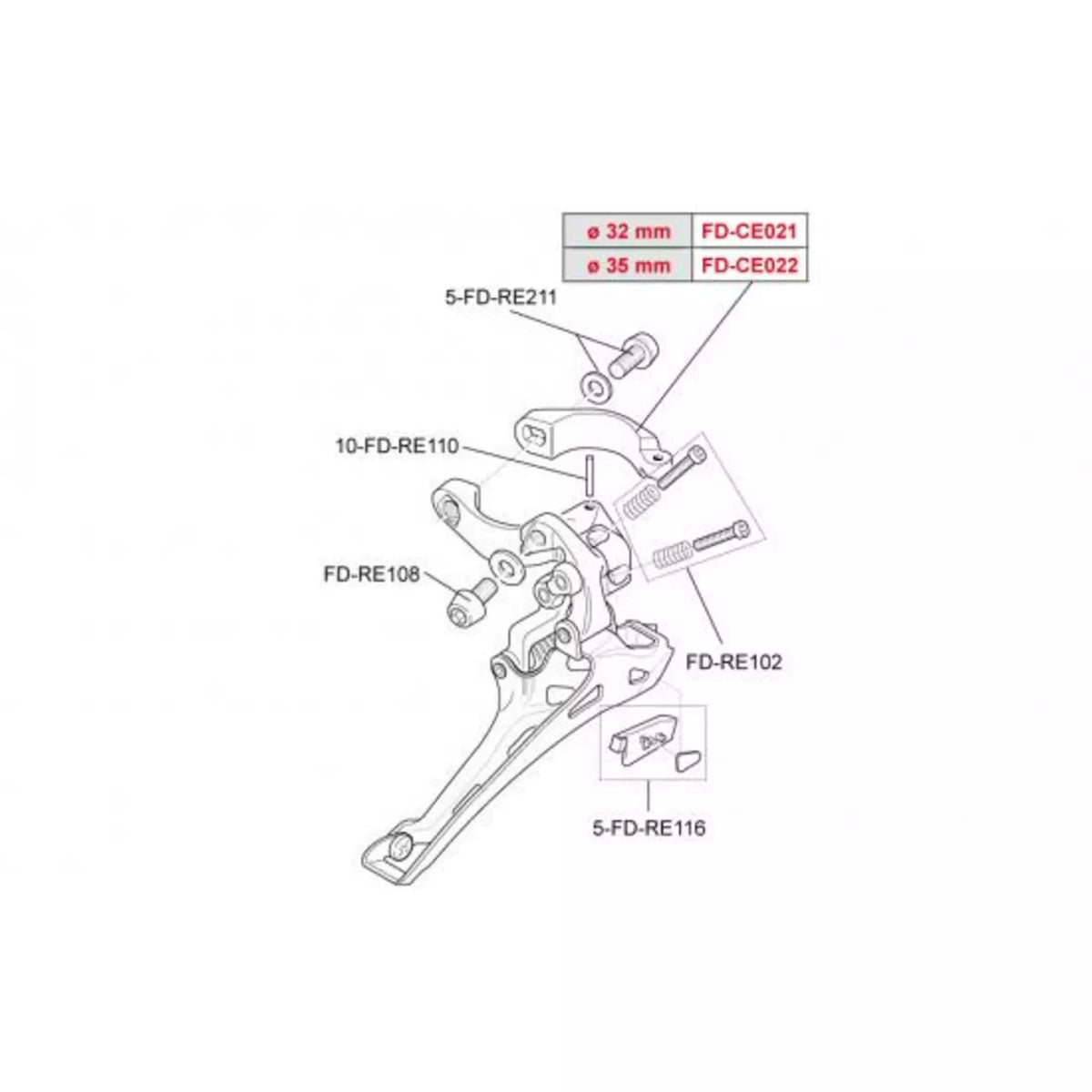 Campagnolo Etuvaihtajan Panta 32mm - Puolikas