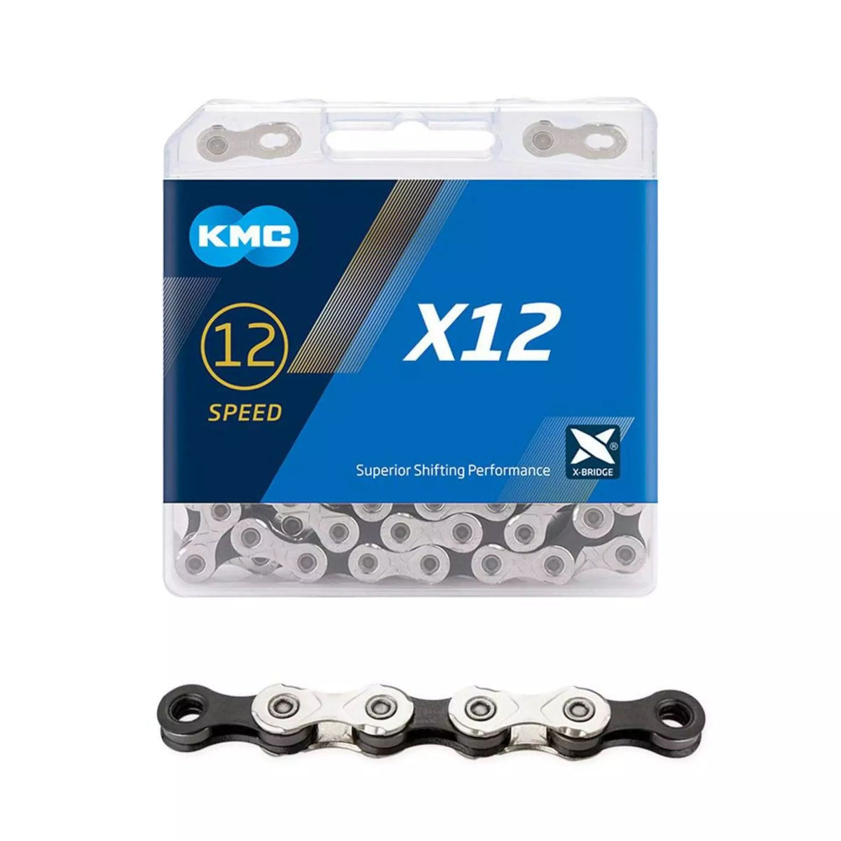 KMC Ketju X12 12-v. Hopea/Musta 1/2X11/128"